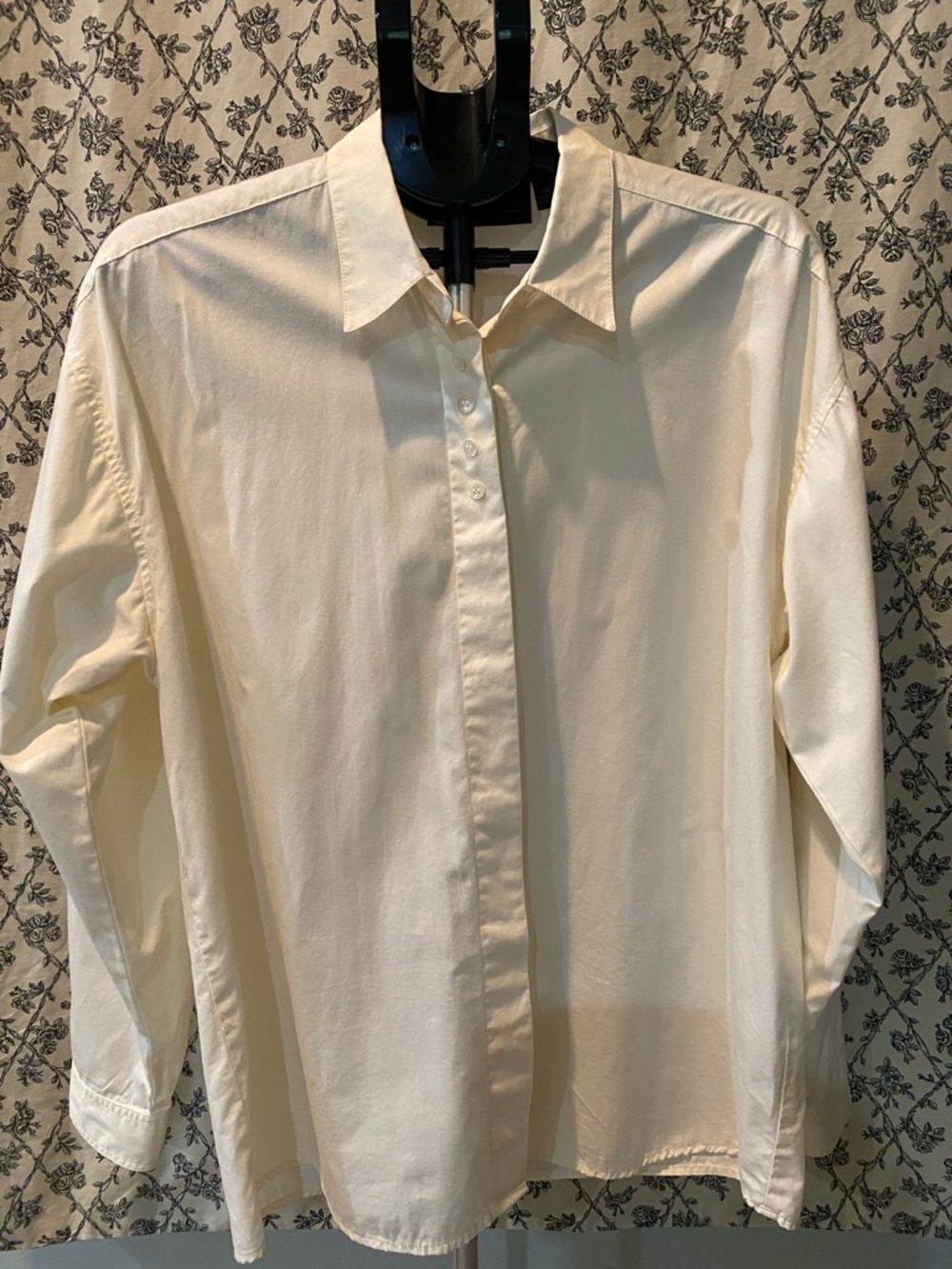 Karen Kane 100% Cotton Cream Button-Down Blouse USA Made